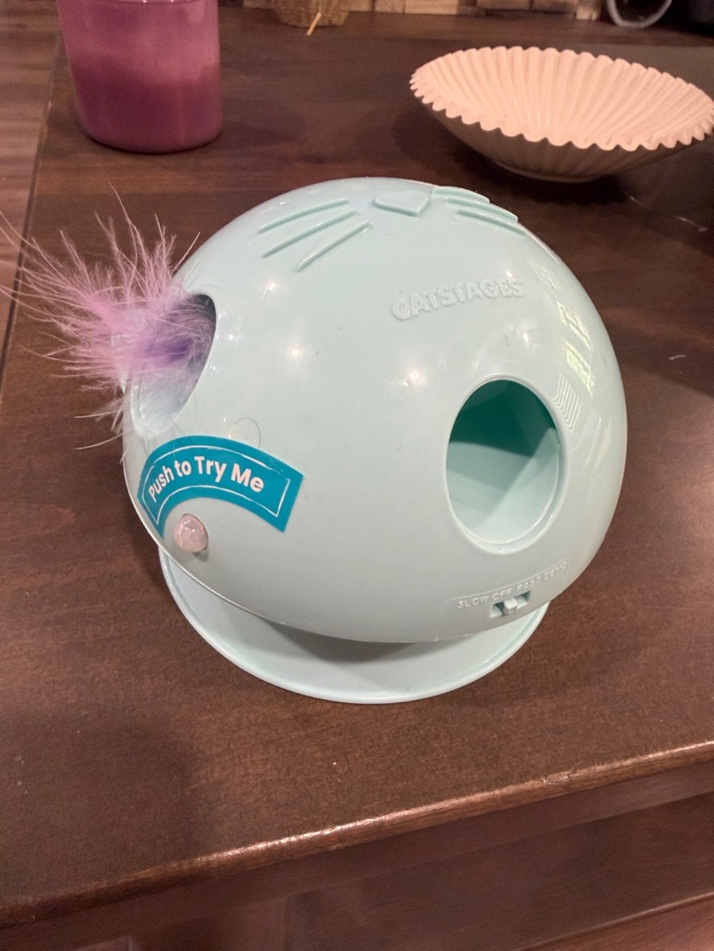 Interactive Cat Toy Ball with Feather